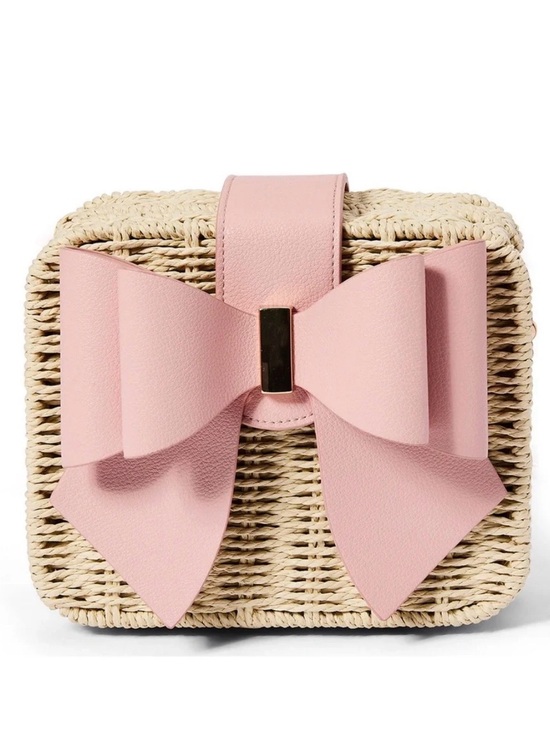 like dreams Handbags - Like Dreams Straw Bow Crossbody Bag Pink NWT Bridal Shower Vacation